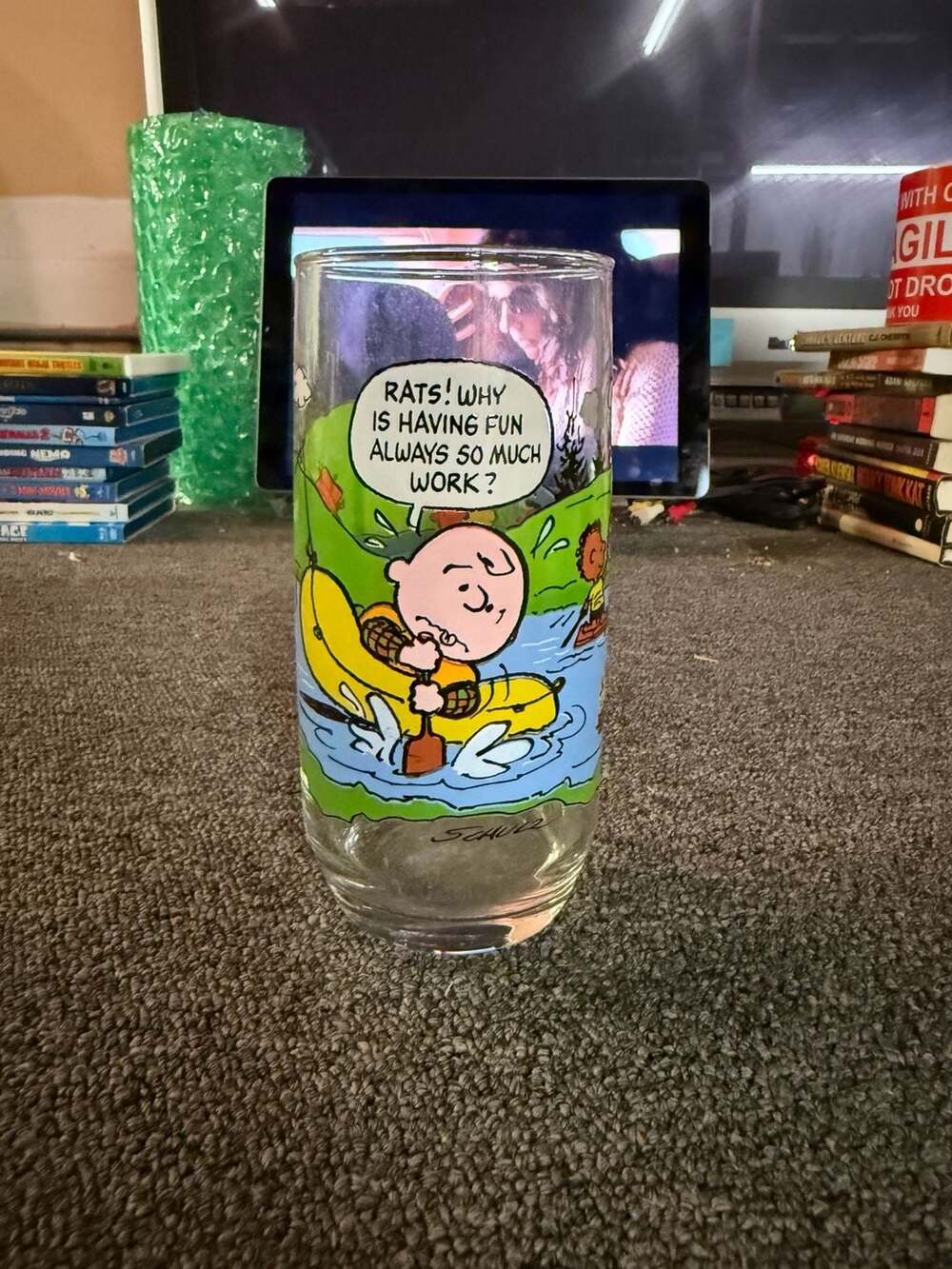 Vintage McDonald's Camp Snoopy Collection Peanuts Charlie Brown Rats! Drinking G